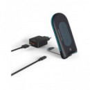 HAMA Kit Cargador Red Por Usb + Cable Tipo C A Usb + Cargador Inalambrico Induccion 15W 187262