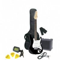 PACK GUITARRA GEWA VGS NEGRA AMPLI+FUNDA+AFINADOR 