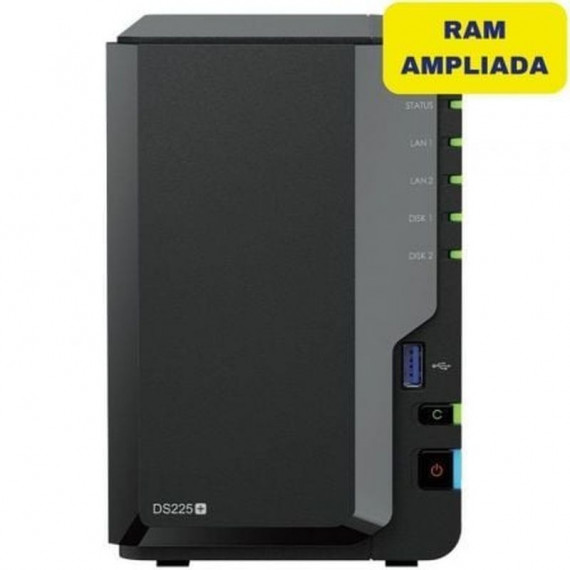 SYNOLOGY NAS 2 BAHIAS DISKSTATION DS225+ 6GB  3.5-2.5/ 6GB DDR4/ FORMATO TORRE