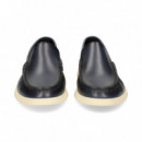 MOCASIN BORDON PIEL AZUL