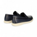 MOCASIN BORDON PIEL AZUL