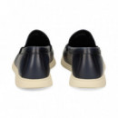 MOCASIN BORDON PIEL AZUL