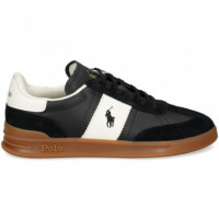 BANDA BLANCO DEPORTIVO ANTE+PIEL NEGRO