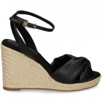 SANDALIA CUNA+NUDO PIEL NEGRO