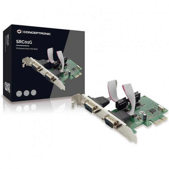 Conceptronic Tarjeta PCI-Express con 2 Puertos Serie RS-232 Low Profile