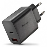 Cargador de Pared NGS Era Gan Usb-c/usb-a 30W Black