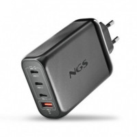 Cargador de Portatil NGS Bud Gan 3XUSB-C/USB-A 140W Black