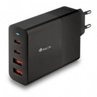 Cargador de Portatil NGS Bud Gan 2XUSB-C/X2USB-A 100W Black