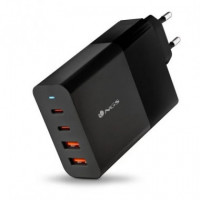 Cargador de Portatil NGS Bud Gan 2XUSB-C/X2USB-A 100W Black
