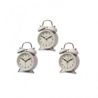 TIMEMARK Reloj Despertador De Campana Metalico Grande Blanco CL-505