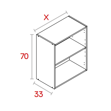 M&oacute;dulo Normal Alto Gris-aluminio De 70 Cm X 33 Cm X 60 Cm