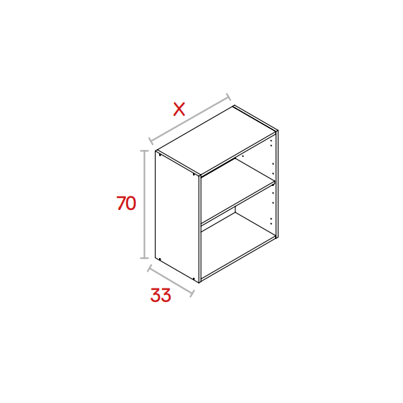 Módulo Normal Alto Gris-aluminio De 70 Cm X 33 Cm X 60 Cm