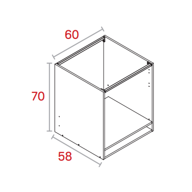 M&oacute;dulo Horno Gris-aluminio De 70 Cm X 58 Cm X 60 Cm
