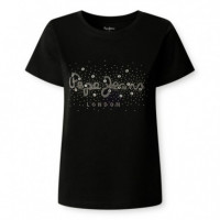 Camiseta logo strass