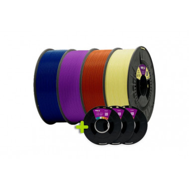 WINKLE FILAMENTO PACK MASTER TONOS INTENSOS 4 bobinas DE 1KG (marr&oacute;n caoba, morado winkle, azul royal y amarillo pl&aacute;tano) 3 BOB