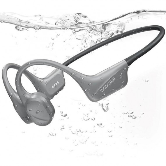 Doogee BoneBeat Swim Auriculares de Conducción Ósea BT y MP3 para Nadar Gris