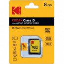 Kodak Tarjeta Micro SDHC 8GB Clase 10 con Adaptador SD