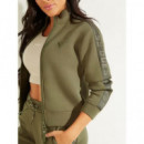 Sudadera en símil de neopreno con cierre de cremallera Guess