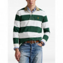 POLO RALPH LAUREN - knit-rugby-pullover - GRASS GREEN TROPHY CREAM - 710P05317004/GRASS GREEN TROPHY CREAM