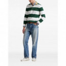 POLO RALPH LAUREN - knit-rugby-pullover - GRASS GREEN TROPHY CREAM - 710P05317004/GRASS GREEN TROPHY CREAM