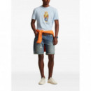 POLO RALPH LAUREN - KNIT-T-SHIRT - SOUTHPORT BLUE HERI TAGE BEAR - 710P07347001/SOUTHPORT BLUE HERI TAGE BEAR