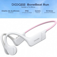 Doogee BoneBeat Run Auricular Deportivo de Conducción Osea Bluetooth Blanco
