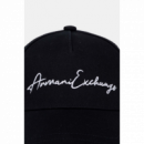 Gorra Armani Exchange azul marina logotipo bordado