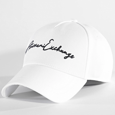 Gorra Armani Exchange blanca logotipo bordado