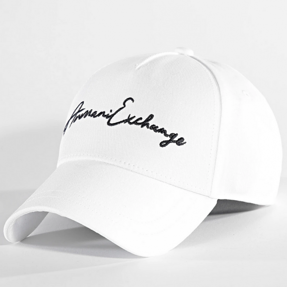 Gorra Armani Exchange blanca logotipo bordado