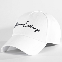 Gorra Armani Exchange blanca logotipo bordado