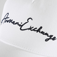 Gorra Armani Exchange blanca logotipo bordado