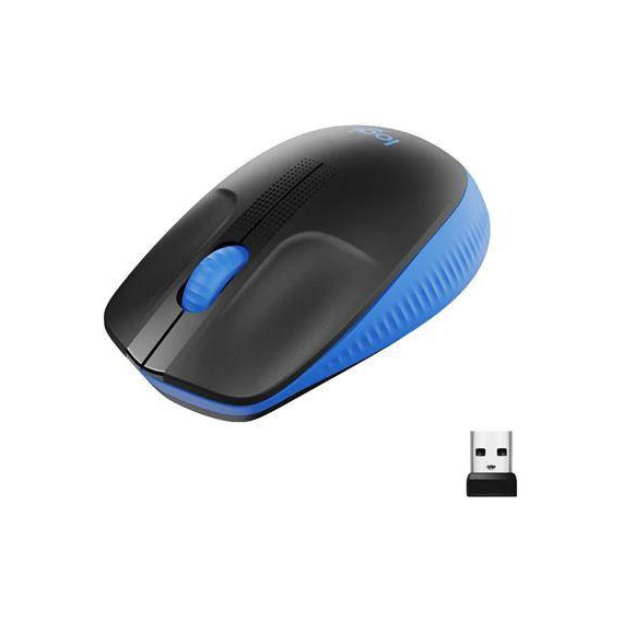 LOGITECH Raton Inalambrico M190 Negro-Azul Ambidiestro