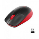 LOGITECH Raton Inalambrico M190 Negro-Rojo Ambidiestro