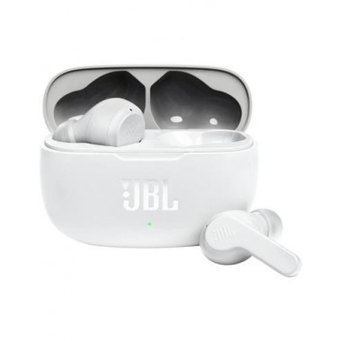 JBL Auricular Bluetooth WAVE 200 TWS Blanco Manos Libres,Con Estuche de Carga 20H