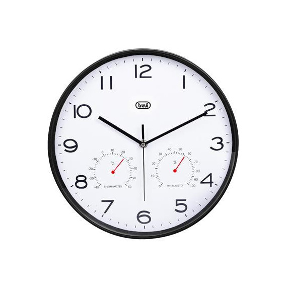 TREVI Reloj Pared Circular Analogico 30Cms Con Higrometro y Termometro OM3510T