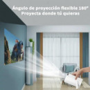 Mini Proyector HY300 Android 14 — WiFi 6, Auto Keystone, Rotación 180°, Compatible 4K, hasta 130”