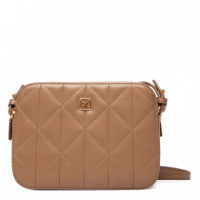 Bandolera acolchada con doble cremallera y logo emblemático