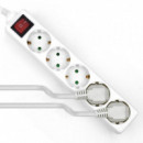 Regleta Enchufes EWENT EW3916 5 Tomas con Proteccion Antipicos Blanca