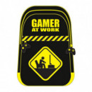 Mochila Viaje Negra-amarilla Pyr Licencia Gaming Gamer At Work