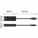 Adaptador EWENT Usb-c 3.0 a RJ45 Ethernet Gigalan