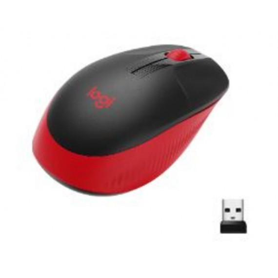 Ratón Inalámbrico Logitech M190 Óptico Negro/Rojo
