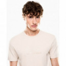 Camiseta de cuello redondo de mezcla de viscosa Gold Label de EA7