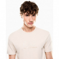 Camiseta de cuello redondo de mezcla de viscosa Gold Label de EA7