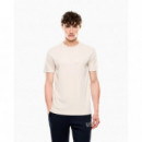 Camiseta de cuello redondo de mezcla de viscosa Gold Label de EA7