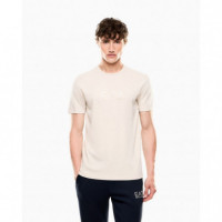 Camiseta de cuello redondo de mezcla de viscosa Gold Label de EA7