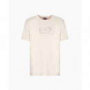 Camiseta de cuello redondo de mezcla de viscosa Gold Label de EA7