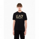 Camiseta de algodón con maxilogotipo Logo Series de EA7