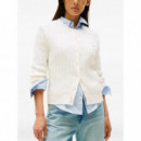 TOMMY HILFIGER - CO CABLE MID GG C-NK LS CARDI - YA8 - F|WW0WW46514/YA8