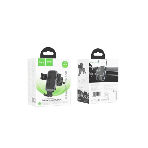 HOCO H80 Soporte de Coche hasta 7" Gravity Negro para Toma de Aire