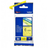 Cinta BROTHER P-touch Laminada Negro sobre Amarillo 6MM 8M (TZE-611)